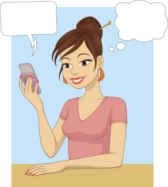 女孩读短信图片下载