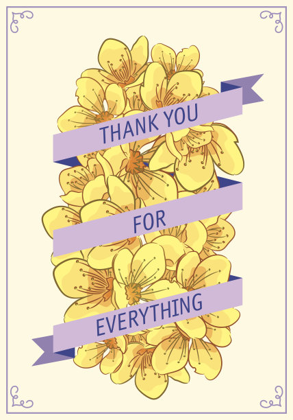 鲜花感谢卡图片下载