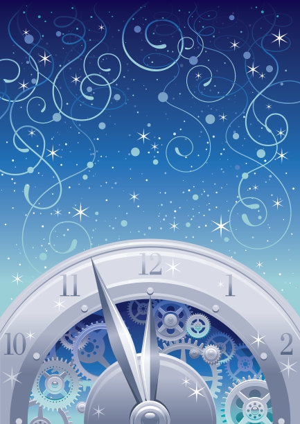 新年午夜钟的背景素材图片