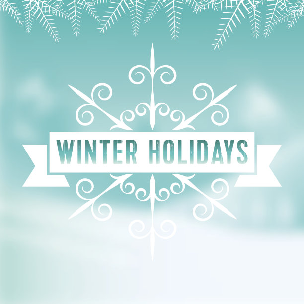 冬天的雪花图标上模糊的下雪的冬天的背景图片下载