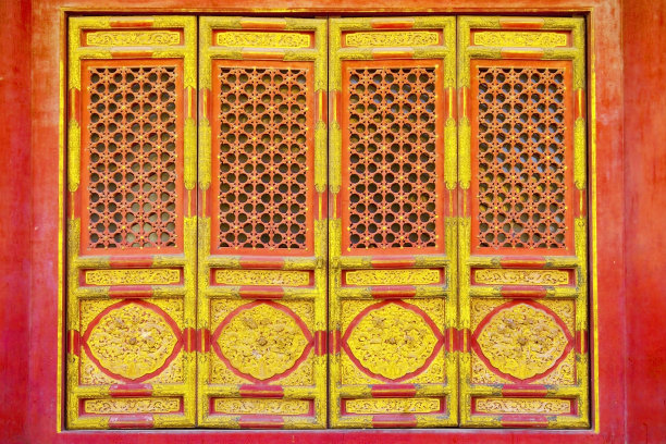 中国北京紫禁城门的细节图片下载