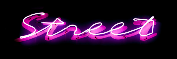 霓虹灯:街道图片下载