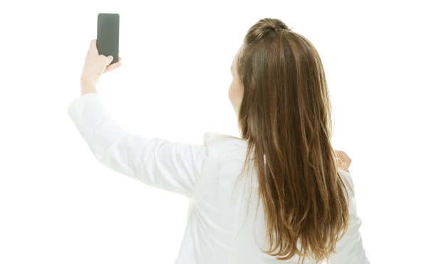 女商人自拍的后视图图片下载