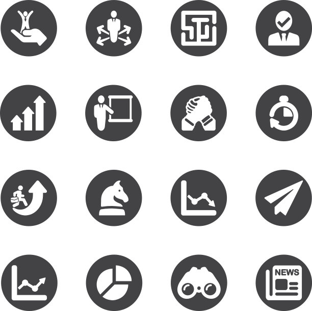 商业策略圈剪影图标| EPS10图片下载