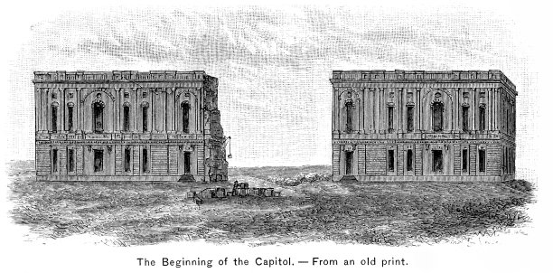 华盛顿国会大厦开工建设图片下载