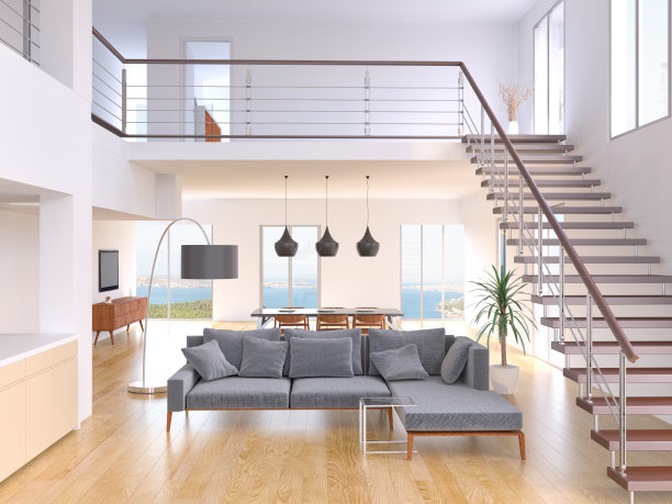 现代住宅中的客厅图片下载