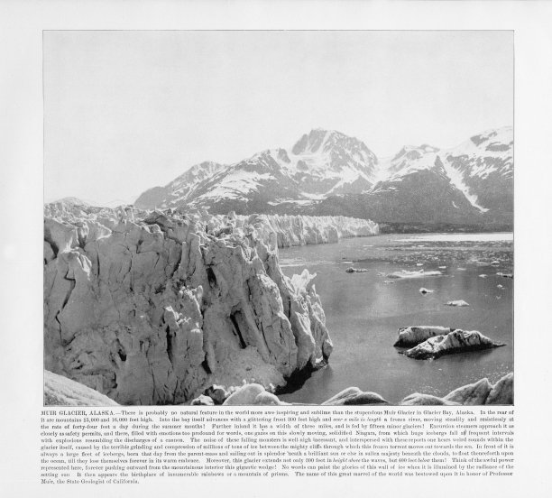 阿拉斯加米尔冰川1893年老照片图片下载