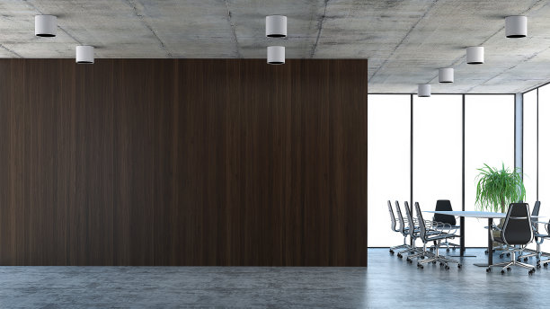 空的办公室内部有会议桌素材图片