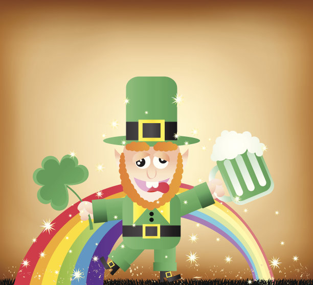 圣帕特里克节Leprachaun插图卡通图片下载