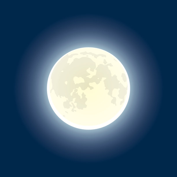 海军蓝背景下一轮明亮的满月图片下载