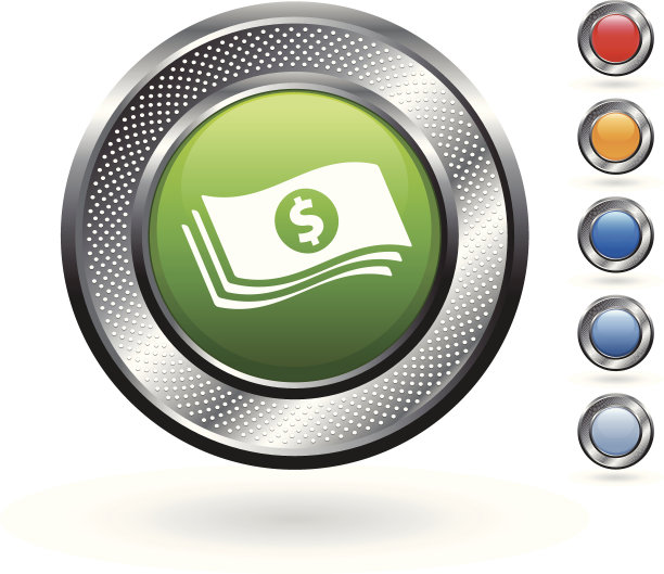 金钱版税免费矢量艺术上的金属按钮图片下载
