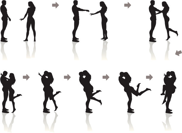 一个拥抱的顺序。充满激情的吻图片下载