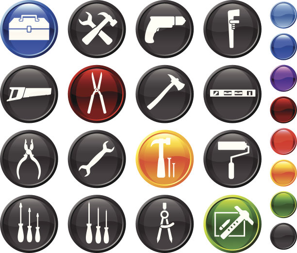 硬件工具16版税免费矢量图标集图片下载