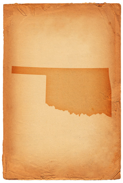 俄克拉何马州地图上的旧纸背景图片下载