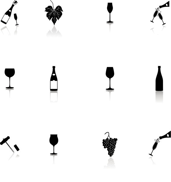 葡萄酒和葡萄园图标图片下载