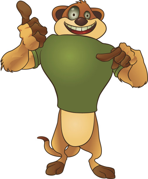 猫鼬竖起大拇指图片下载