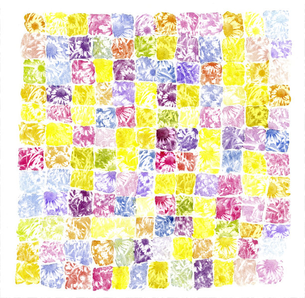 水彩网格设计，黄色，红色，蓝色图片下载