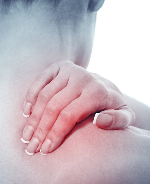 年轻女人脖子上的剧痛图片下载