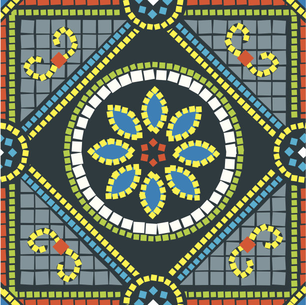 无缝的花朵镶嵌图片下载