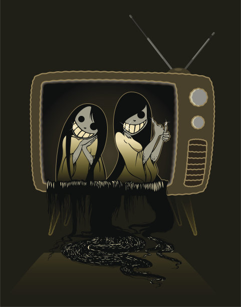 鬼在电视上图片下载