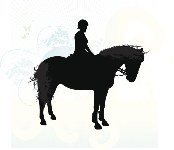 剪影马-插图图片下载