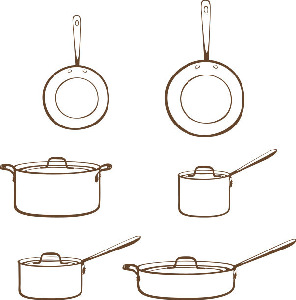 简单的炊具设置插图图片下载
