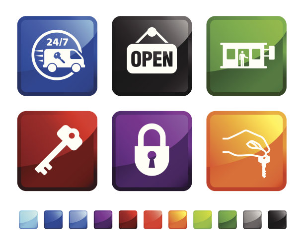 小型企业版税免费矢量图标设置贴纸图片下载