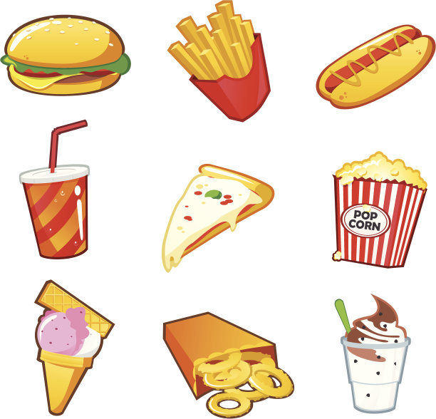 快餐图标套装图片下载