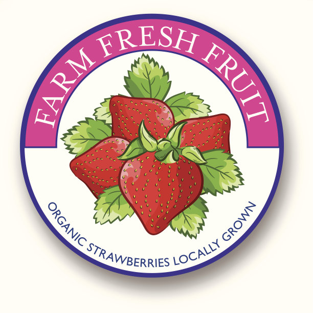 有机草莓标签图片下载