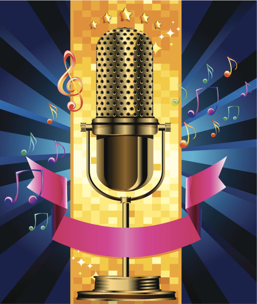 金色的麦克风图片下载