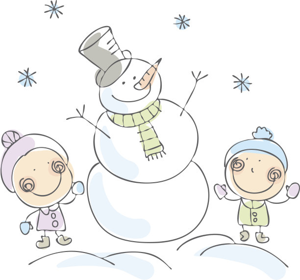 雪人和孩子图片下载