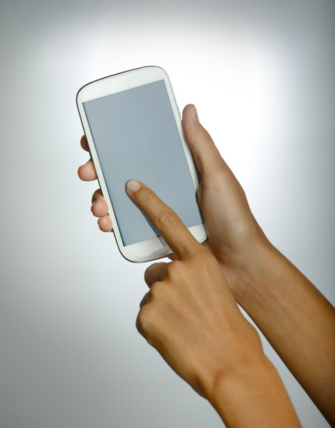 智能手机上的指针(XXXL)素材图片