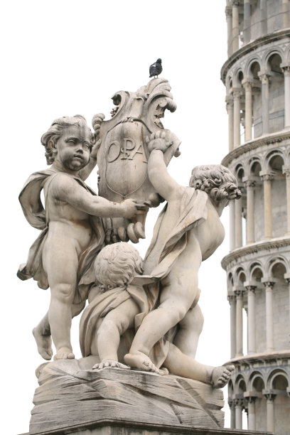 托斯卡尼意大利比萨的putti喷泉图片下载