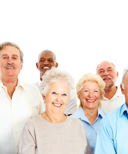 快乐的老年男女站在一起图片下载