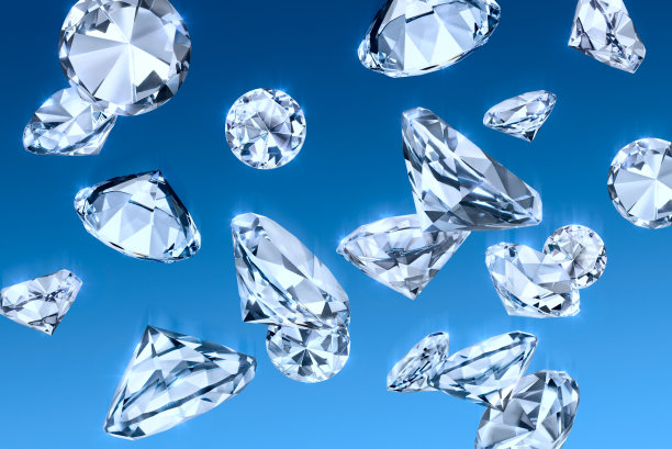 钻石落在晴朗的天空图片下载