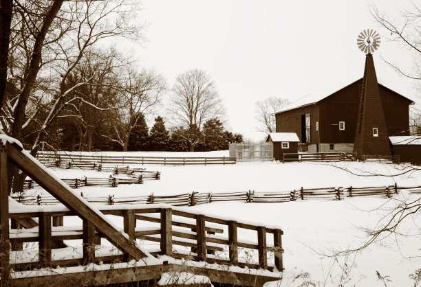 冬天农场场景图片下载