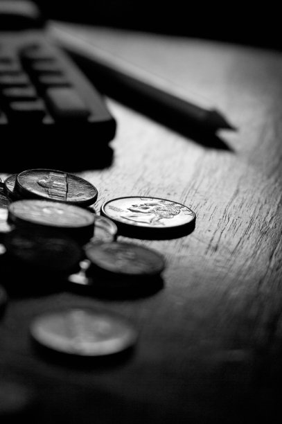 计算器和硬币图片下载