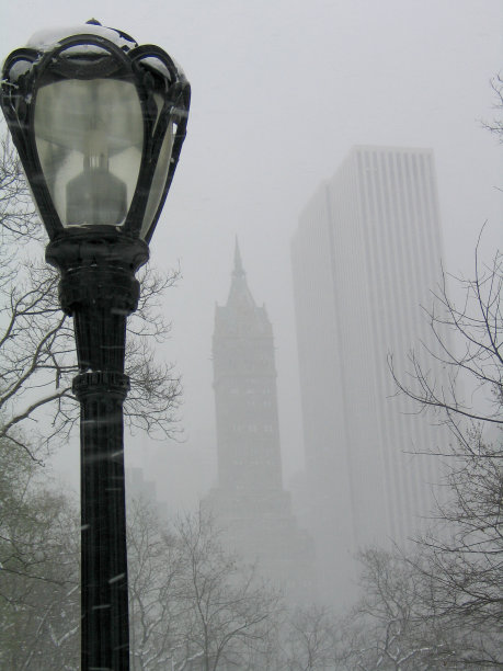 大雾天气下的城市景观图片下载
