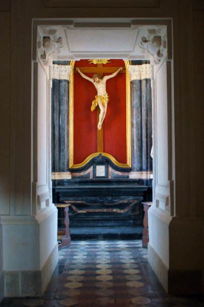 建筑-教堂内部约1750年图片下载