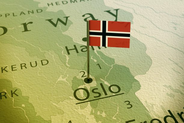 奥斯陆挪威国旗徽章地图古董图片下载