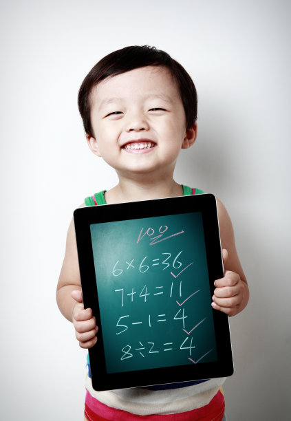 孩子们和平板电脑素材图片