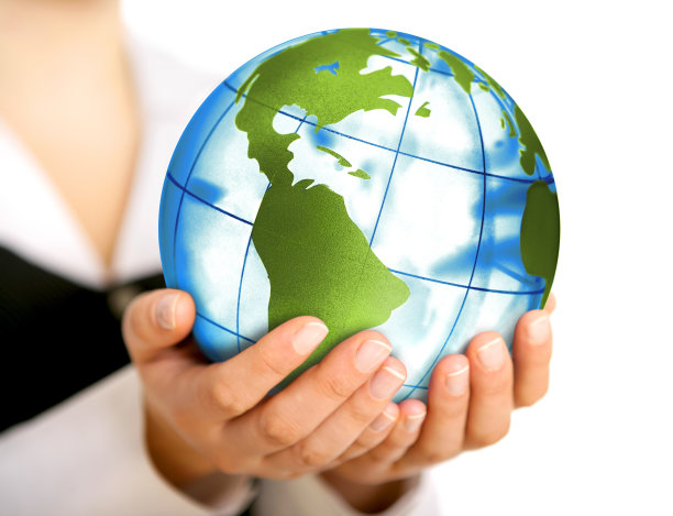 地球(美国视角)在手中图片下载