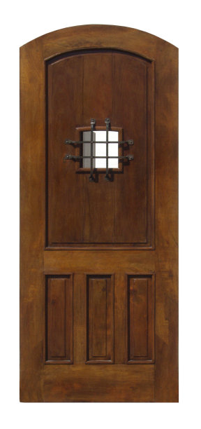 复古的西班牙木门有窥视孔图片下载