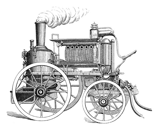 消防水泵的古董插图图片下载