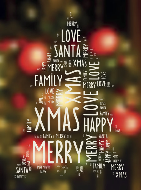 圣诞祝福的话语模糊了节日的烛光背景图片下载