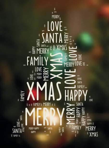 圣诞祝福的话语模糊了节日的烛光背景图片下载