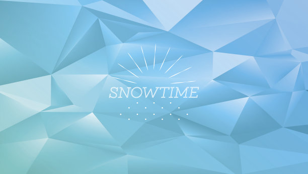 抽象多边形蓝色冬季背景与复古线符号图片下载