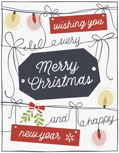 手绘圣诞贺卡图片下载