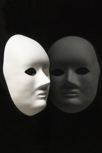 面具镜像在黑色背景图片下载