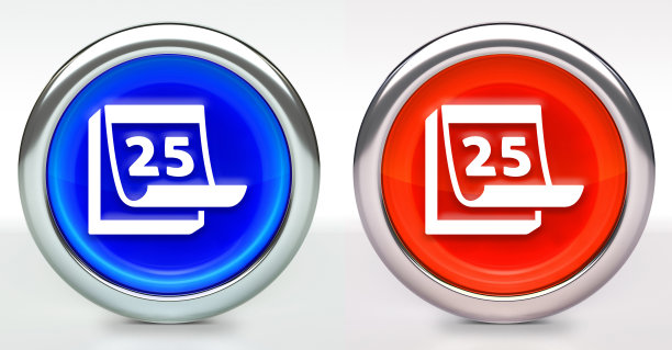 圣诞节图标上的按钮与金属环图片下载